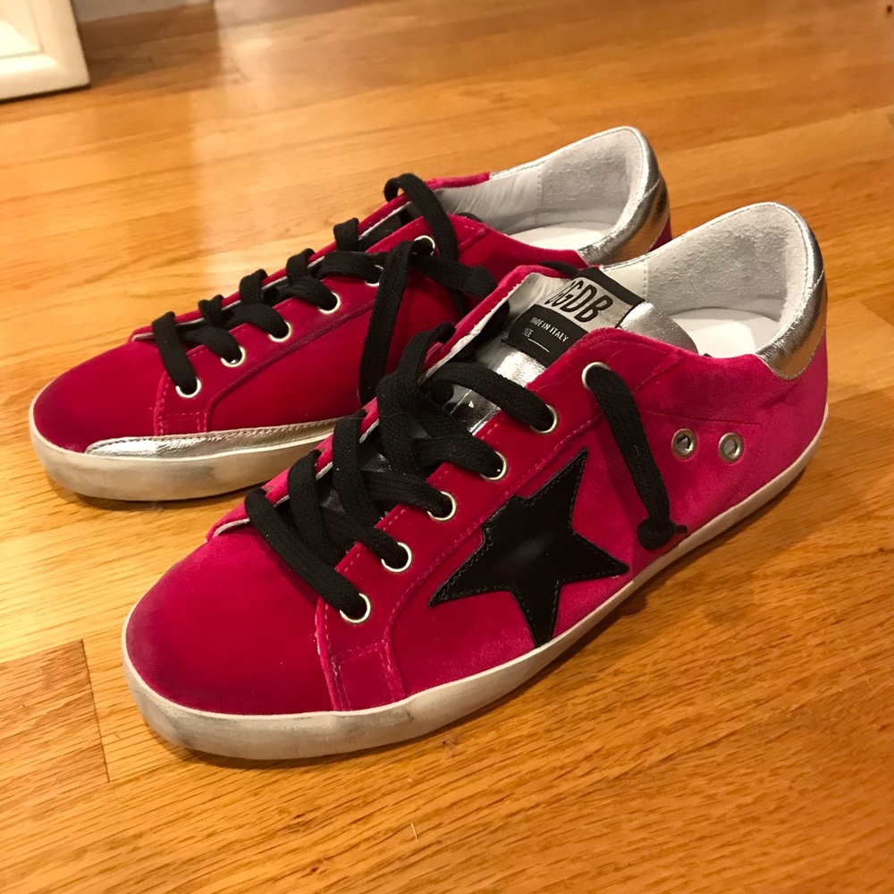 NIB Golden Goose raspberry pink velvet sneakers 37